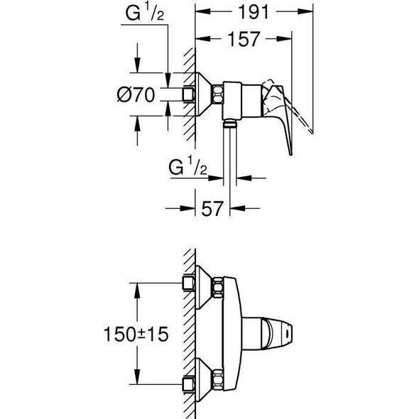 Grohe GROHE - Jednouchwytowa bateria prysznicowa