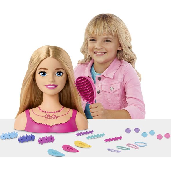 Lalka Barbie Mattel Głowa do stylizacji i akcesoria blond HMD88