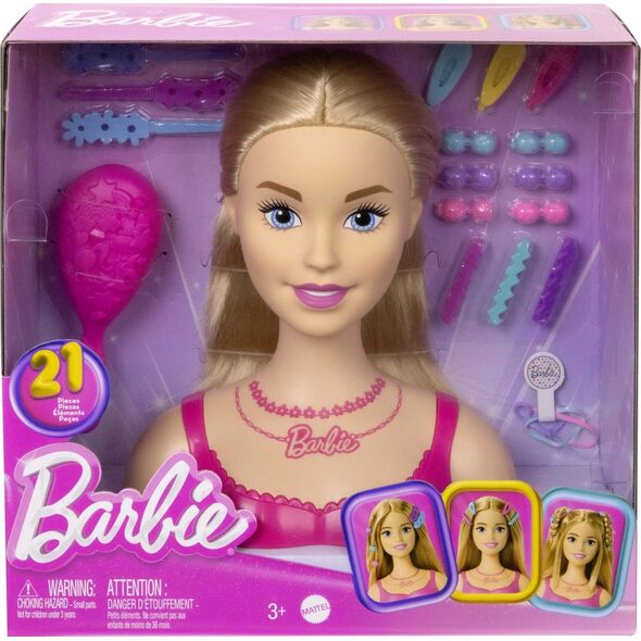 Lalka Barbie Mattel Głowa do stylizacji i akcesoria blond HMD88