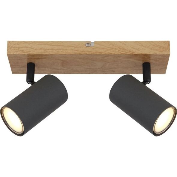 Lampa sufitowa Globo Regulowana lampa nasufitowa Robby 57911-2G grafitowa drewno