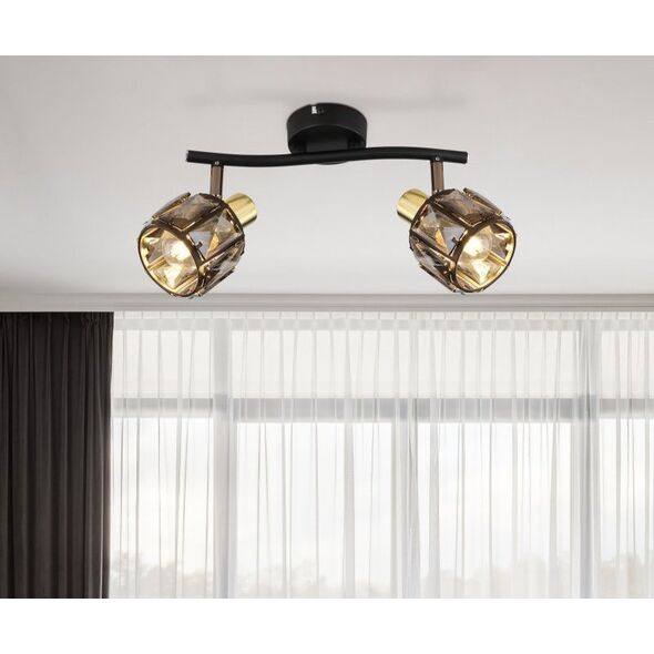 Lampa sufitowa Globo Lampa sufitowa Indiana 54357-2B z regulacją czarna przydymiona