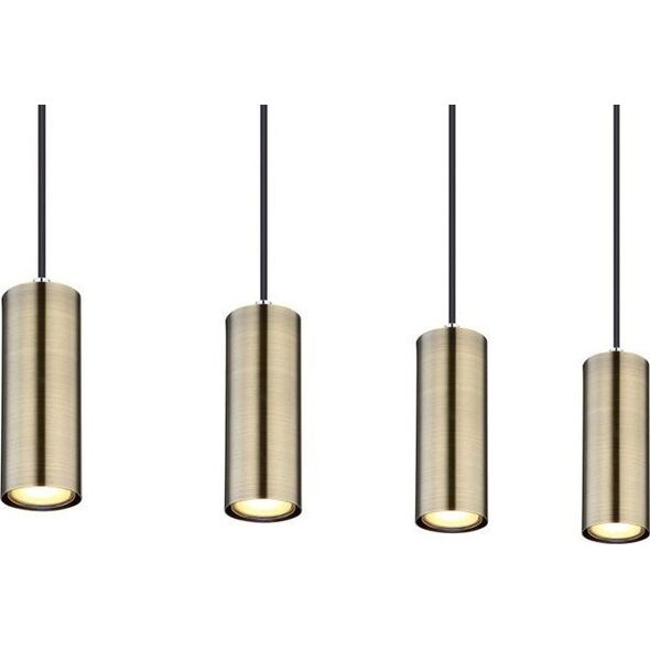 Lampa wisząca Globo Lampa wisząca Robby 57911-4HM tuby na listwie mosiądz czarne