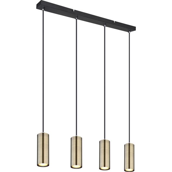 Lampa wisząca Globo Lampa wisząca Robby 57911-4HM tuby na listwie mosiądz czarne