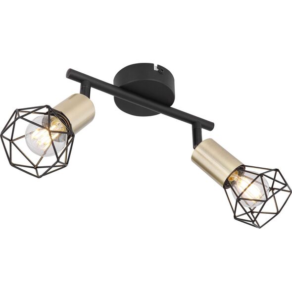 Lampa sufitowa Globo Sufitowa lampa Xara 54802S-2AB z regulacją czarna mosiądz