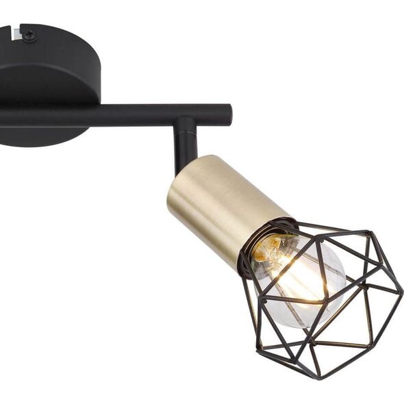Lampa sufitowa Globo Sufitowa lampa Xara 54802S-2AB z regulacją czarna mosiądz