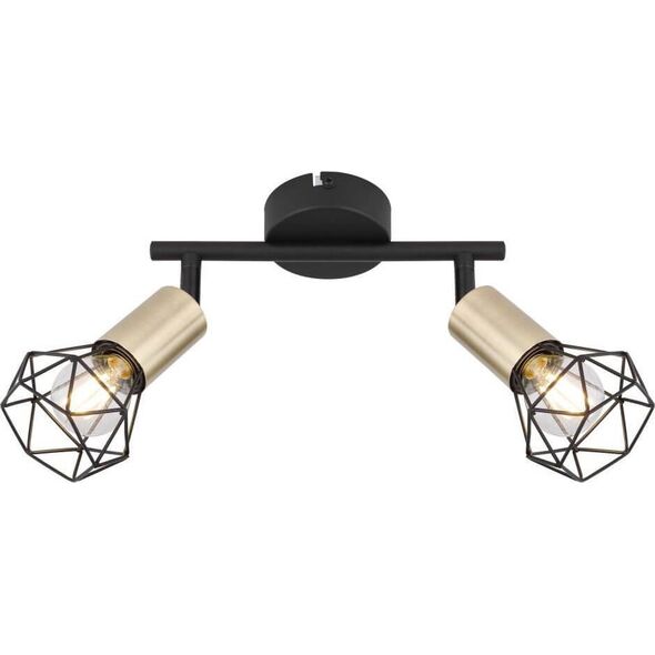 Lampa sufitowa Globo Sufitowa lampa Xara 54802S-2AB z regulacją czarna mosiądz