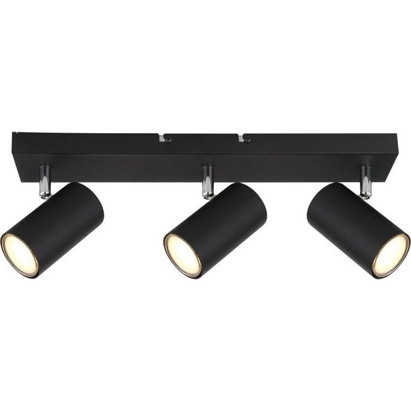 Lampa sufitowa Globo Przysufitowa lampa Robby 57911-3B z regulacją czarna chrom