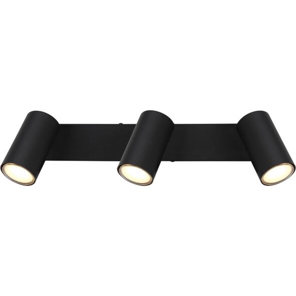 Lampa sufitowa Globo Przysufitowa lampa Robby 57911-3B z regulacją czarna chrom