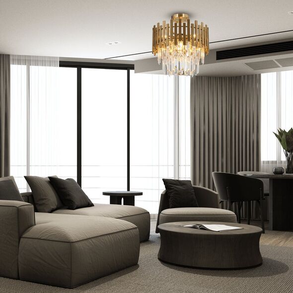 Lampa wisząca Milagro Sufitowa lampa glamour Aspen ML8810 Milagro kryształowa złota