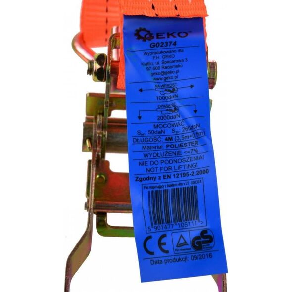 Geko PAS TRANSPORTOWY Z GRZECHOTKĄ 4M/2T/35MM (25) G02374 GEKO