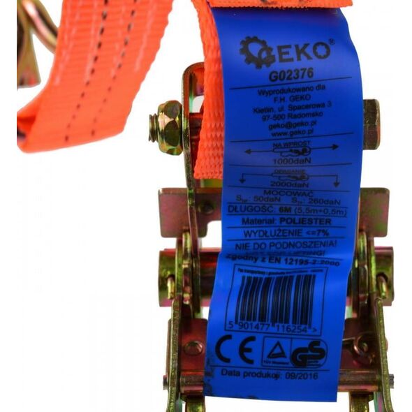 Geko PAS TRANSPORTOWY Z GRZECHOTKĄ 6M/2T/35MM (20) G02376 GEKO