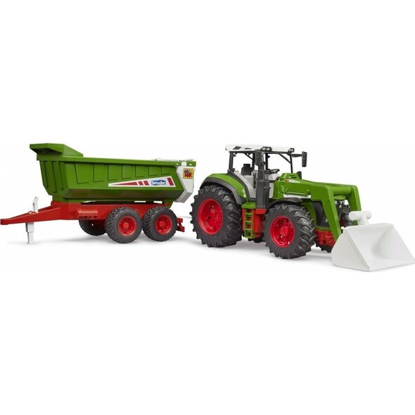 Bruder Traktor z ładowaczem czołowym i przyczepą BRUDER