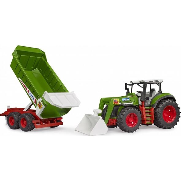 Bruder Traktor z ładowaczem czołowym i przyczepą BRUDER