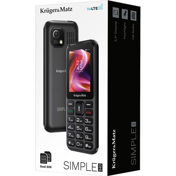 Telefon komórkowy Kruger&Matz Telefon GSM Kruger&amp|Matz Simple KM0940 4G