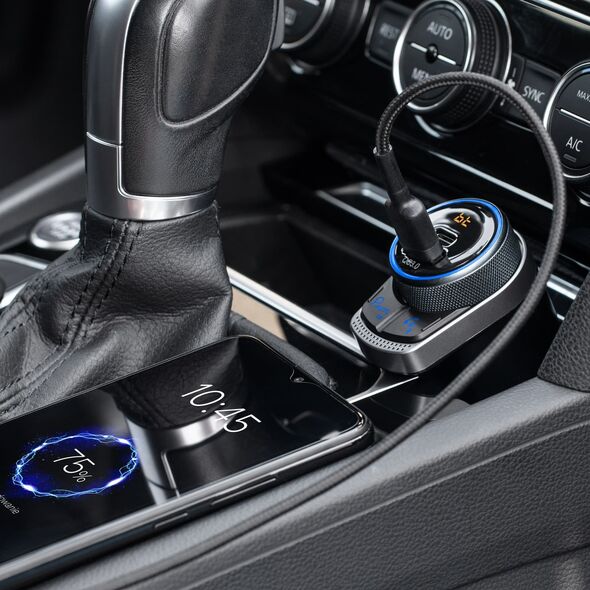 Transmiter FM PeiYing Transmiter samochodowy FM z funkcją bluetooth.
