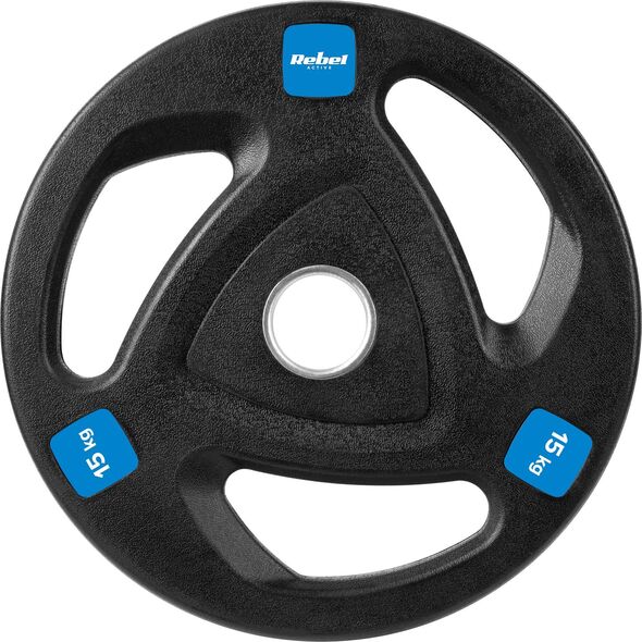 Rebel Zestaw obciążeń żeliwnych gumowanych 2x15kg, otwór olimpijski 51mm,  REBEL ACTIVE