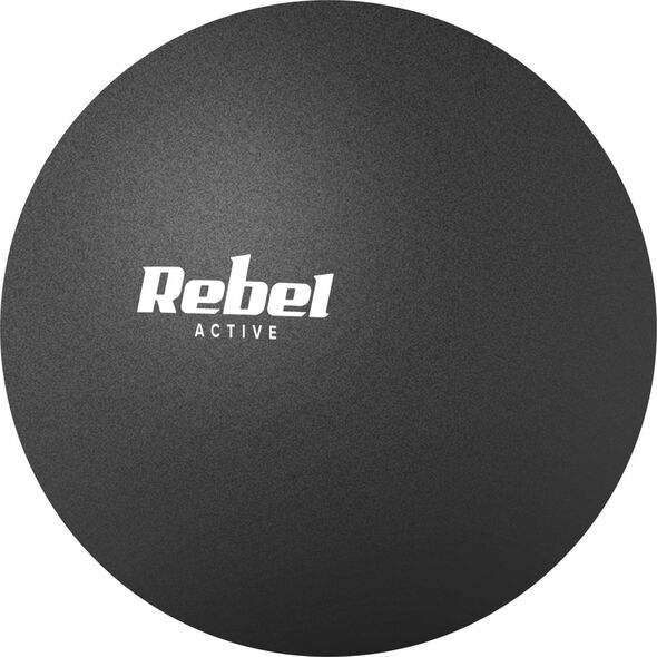 Rebel Piłka do masażu 6.25cm, kolor czarny, materiał silikon, REBEL ACTIVE