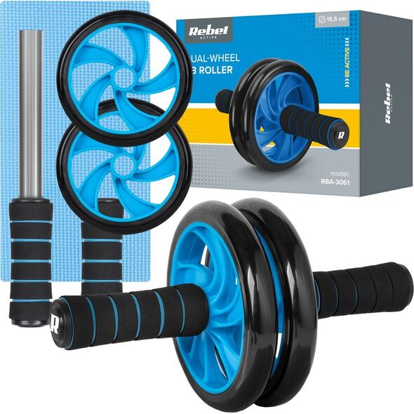Rebel Kółko podwójne, roller do ćwiczeń mięśni brzucha AB Wheel AB-2 , REBEL ACTIVE