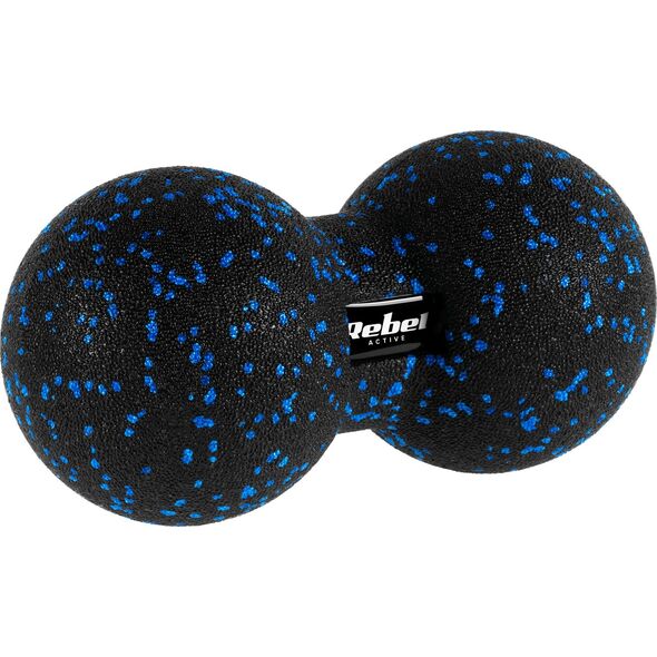 Rebel Zestaw wałek do masażu, mini roller, 2 piłki, 2 duoball-e , 6 elementów, kolor czarno-niebieski, materiał EPP, REBEL ACTIVE