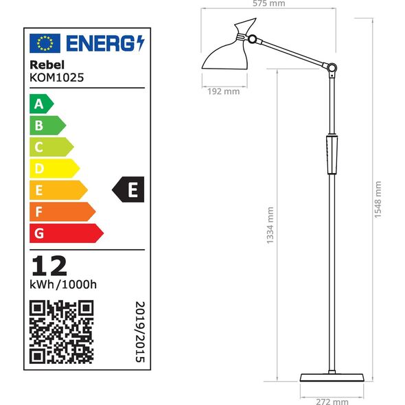 Lampa podłogowa Rebel Lampa stojaca led ze ściemniaczem i zmianą temperatury barwowej