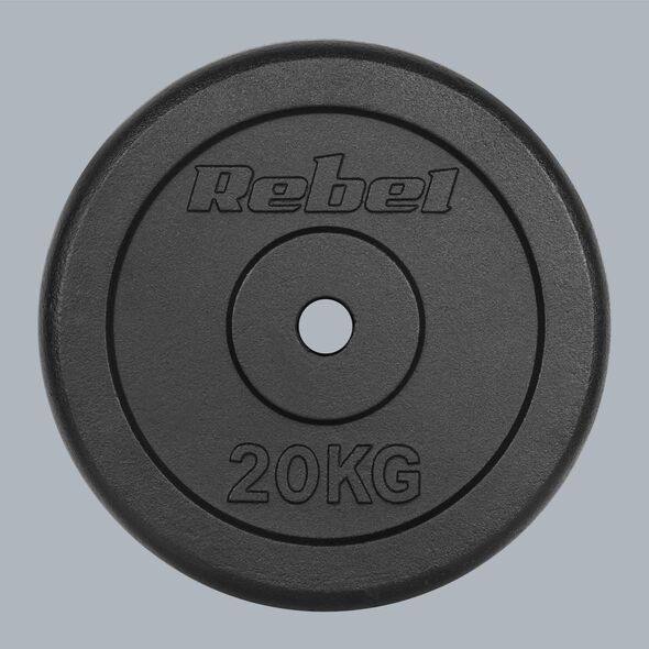 Rebel Obciążenie żeliwne 20kg, otwór 31mm, talerz klasyczny, REBEL ACTIVE