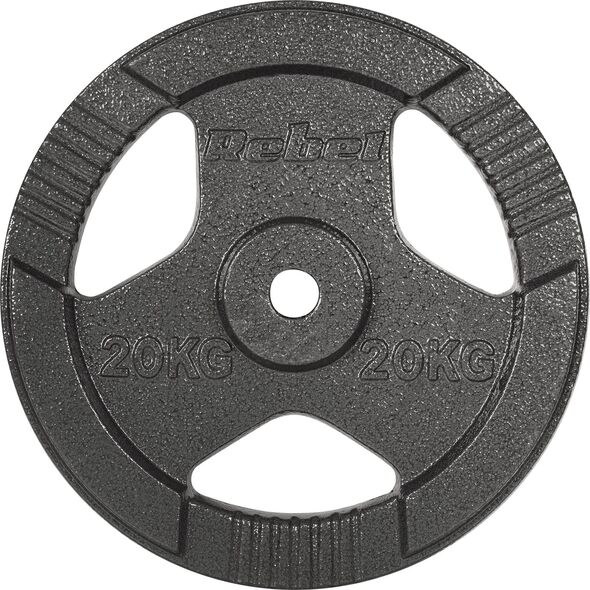 Rebel Obciążenie żeliwne 20kg, otwór 31mm, talerz z uchwytami, REBEL ACTIVE