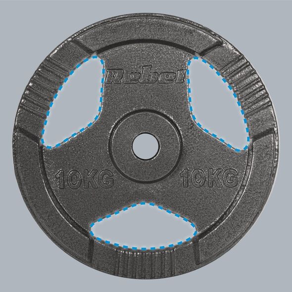 Rebel Zestaw obciążeń żeliwnych 2x10kg, otwór 31mm, talerz z uchwytami, REBEL ACTIVE
