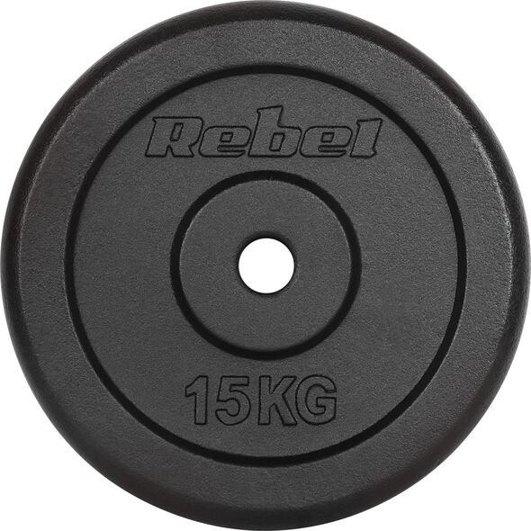 Rebel Zestaw obciążeń żeliwnych 2x15kg, otwór 31mm, talerz klasyczny, REBEL ACTIVE