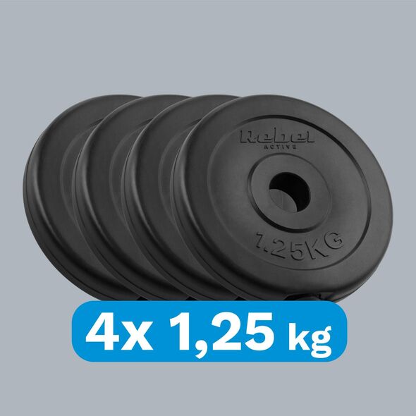 Rebel Zestaw obciążeń bitumicznych 4x1.25kg, otwór 31mm, talerz klasyczny, REBEL ACTIVE