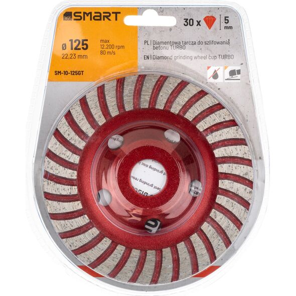 Smart tarcza diamentowa do szlifowania turbo 125mm SM-10-125GT