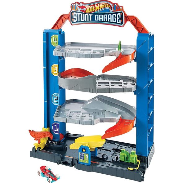 Hot Wheels Zestaw Garaż Parking Z Windą + Autko