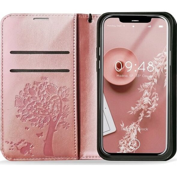 ForCell Kabura Forcell MEZZO Book do SAMSUNG A13 5G drzewo złoty róż