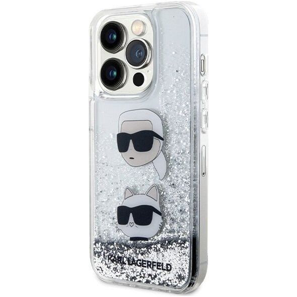 Karl Lagerfeld Etui Karl Lagerfeld KLHCP14LLDHKCNS Apple iPhone 14 Pro hardcase Liquid Glitter srebrny/silver