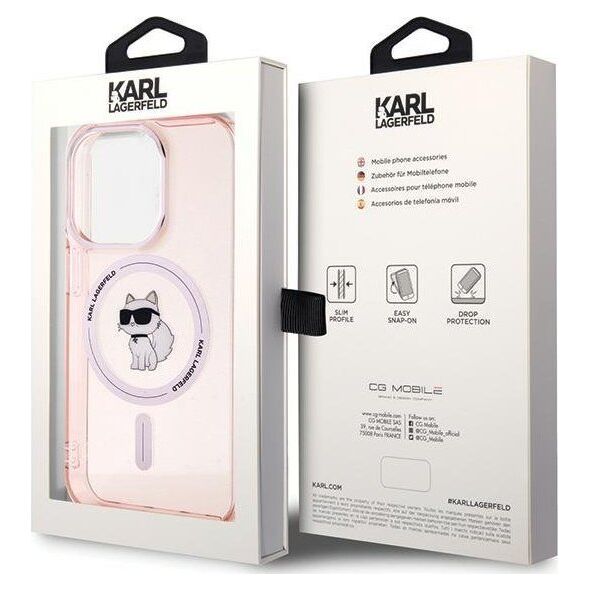Karl Lagerfeld Karl Lagerfeld KLHMP15LHFCCNOP iPhone 15 Pro 6.1" różowy/pink hardcase IML Choupette MagSafe NoSize