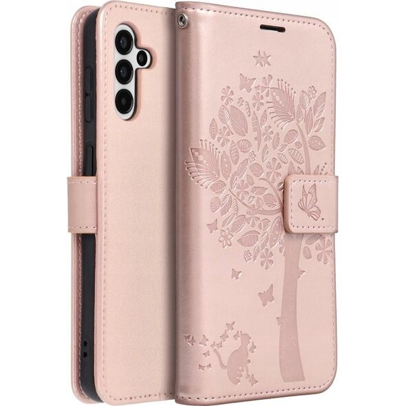 OEM Kabura MEZZO Book do SAMSUNG A55 5G drzewo złoty róż