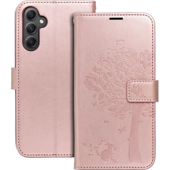 OEM Kabura MEZZO Book do SAMSUNG A55 5G drzewo złoty róż