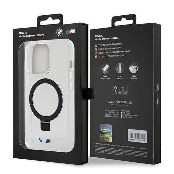 Original Case APPLE IPHONE 15 PRO BMW Hardcase Ring Stand M Collection MagSafe (BMHMP15LURST) transparent 3666339199630