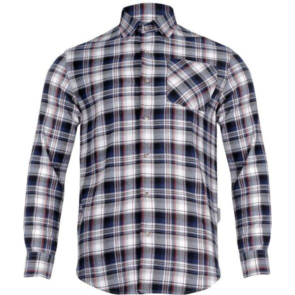 Lahti Pro Koszula flanelowa bawełniana szaro-czarna w kratę rozmiar L (L4180403)