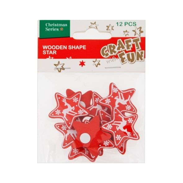 Craft with Fun CF OZDOBA BN DREW GWIAZDY SMPRZYL 12SZT 12/288