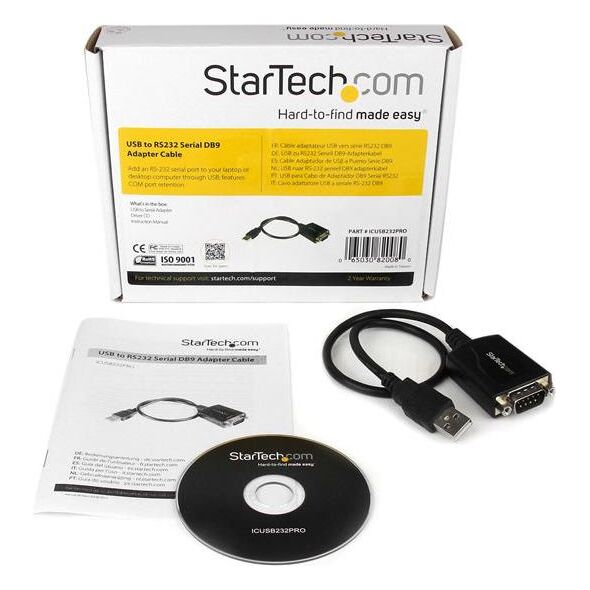 Kabel USB StarTech USB-A - DB-9 0.3 m Czarny (ICUSB232PRO)