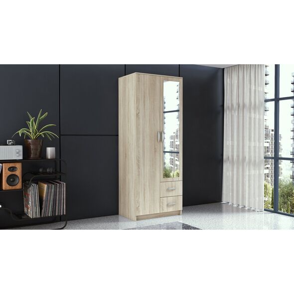 Topeshop SZAFA ROMANA LUSTRO 80cm SONOMA