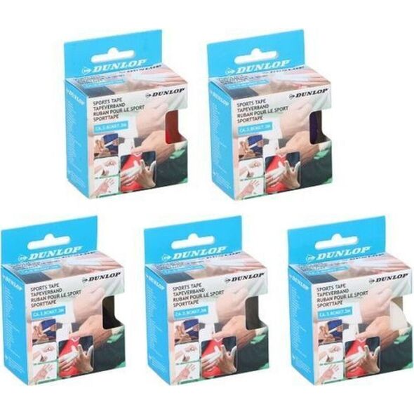 Dunlop TAŚMA TEJP TAPE SPORTOWA KINESIOLOGICZNA 7,3Mx3,8CM DUNLOP BIAŁA