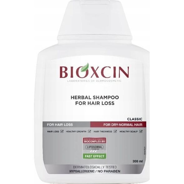 BIOXSINE szampon przeciw wypadaniu włosów dla normalnych, do włosów suchych, 300 ml