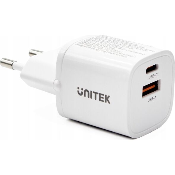 Ładowarka Unitek Unitek Ładowarka sieciowa 1x USB-A 1x USB-C QC PC 3.0 33W biała