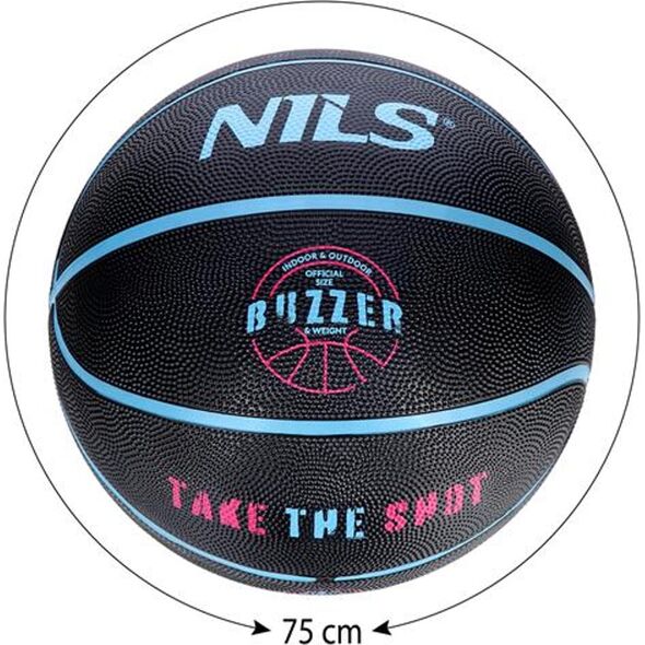 Nils Extreme NPK271 PIŁKA DO KOSZYKÓWKI  CZARNA BUZZER 7 NILS