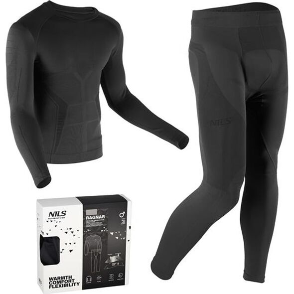 Nils Extreme BTZ0060 BIELIZNA TERMOAKTYWNA CZARNA MĘSKA ZESTAW L/XL RAGNAR NILS