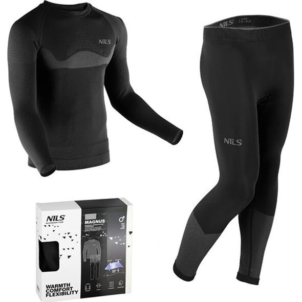 Nils Extreme BTZ0464 BIELIZNA TERMOAKTYWNA CZARNA MĘSKA ZESTAW L/XL MAGNUS NILS