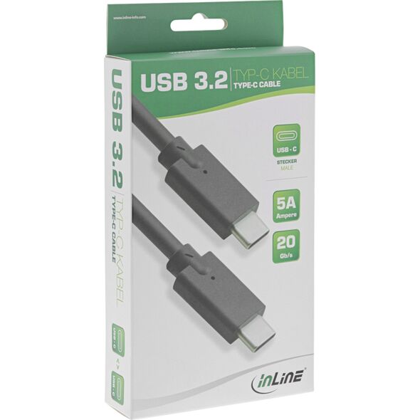 Kabel USB InLine USB-C - USB-C 1.5 m Czarny (35704A)