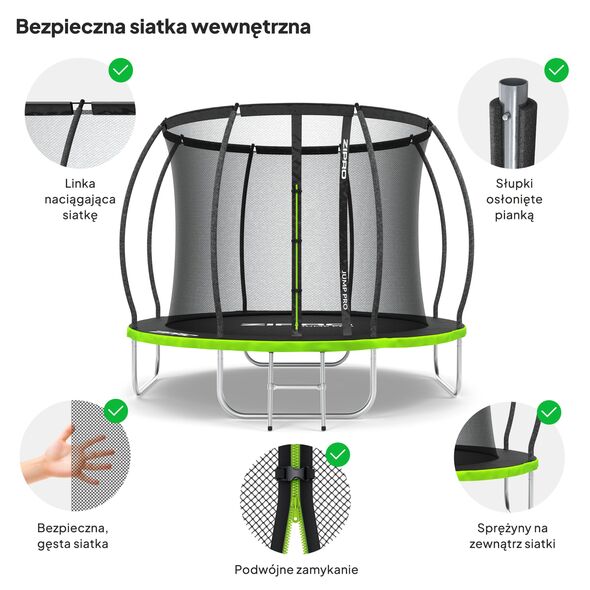 Trampolina ogrodowa Zipro Jump Pro Premium z siatką wewnętrzną 8FT 252cm