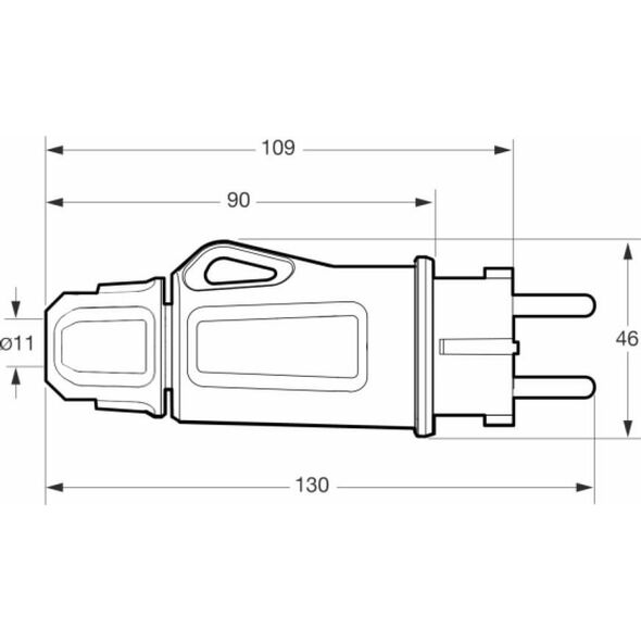 FAMATEL WTYCZKA PRZENOŚNA XF1165-EPN 250V 16A Famatel
